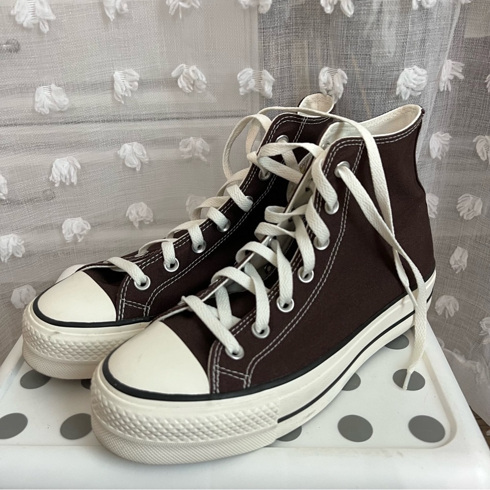 Custom Brown Platform High Top All Star Converse